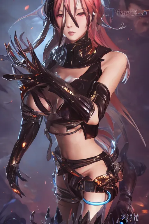 Image similar to female android in a blade and soul spinoff artbook rendered by the artist Hyung tae Kim, Jiyun Chae, Lê Long, Joe Madureira, trending on Artstation by Hyung tae Kim, artbook Lau, WLOP, Rossdraws , James Gurney, Bennett Durfee, Max Berthelot