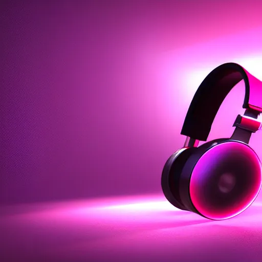 Image similar to intense futuristic bespoke, headphones, james, artstation trending, 8 k, 3 d render, photorealistic, volumetric lighting caustics, pink