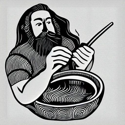 Image similar to bearded man turns bowl using woodlathe, vector art