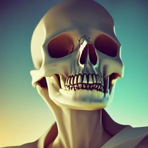 Prompt: skull dreaming of a better future, by Artgerm and Beeple, 3D render,subsurface scattering,global illumination,raytracing,studio lighting, lens flare,bokeh,cinematic,photorealistic, 4K, UHD, HDR