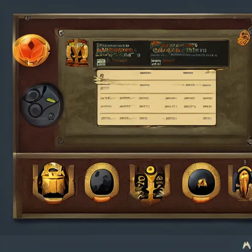 Image similar to video game user interface, egyptian theme