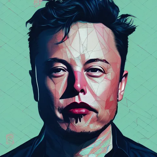 Image similar to Elon Musk profile picture by Sachin Teng, asymmetrical, Organic Painting , Matte Painting, geometric shapes, hard edges, graffiti, street art:2 by Sachin Teng:4
