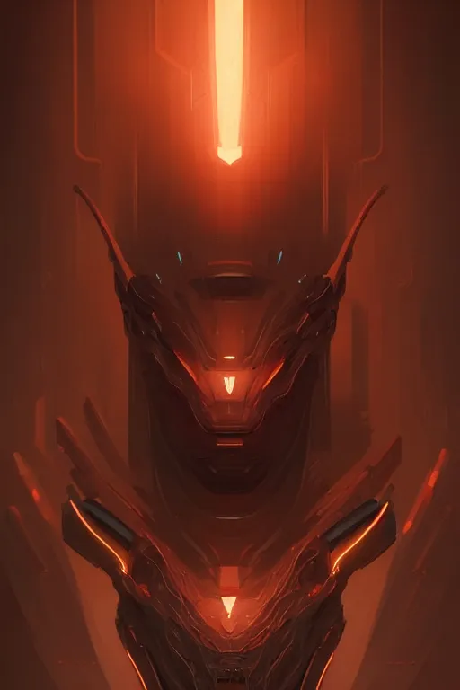 Image similar to professional concept art portrait of a predatory robotic species in a dark room by artgerm and greg rutkowski. an intricate, elegant, highly detailed digital painting, concept art, smooth, sharp focus, illustration, in the style of cam sykes.