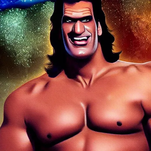 Prompt: the great khali as a cartoon network character
