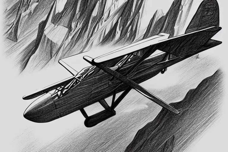 Image similar to hyperrealist pencil sketch of a cessna airplane in a colossal cave by david malan and alphonse mucha, fantasy art, drawing, dynamic lighting, artstation, poster, volumetric lighting, very detailed faces, 4 k, award winning