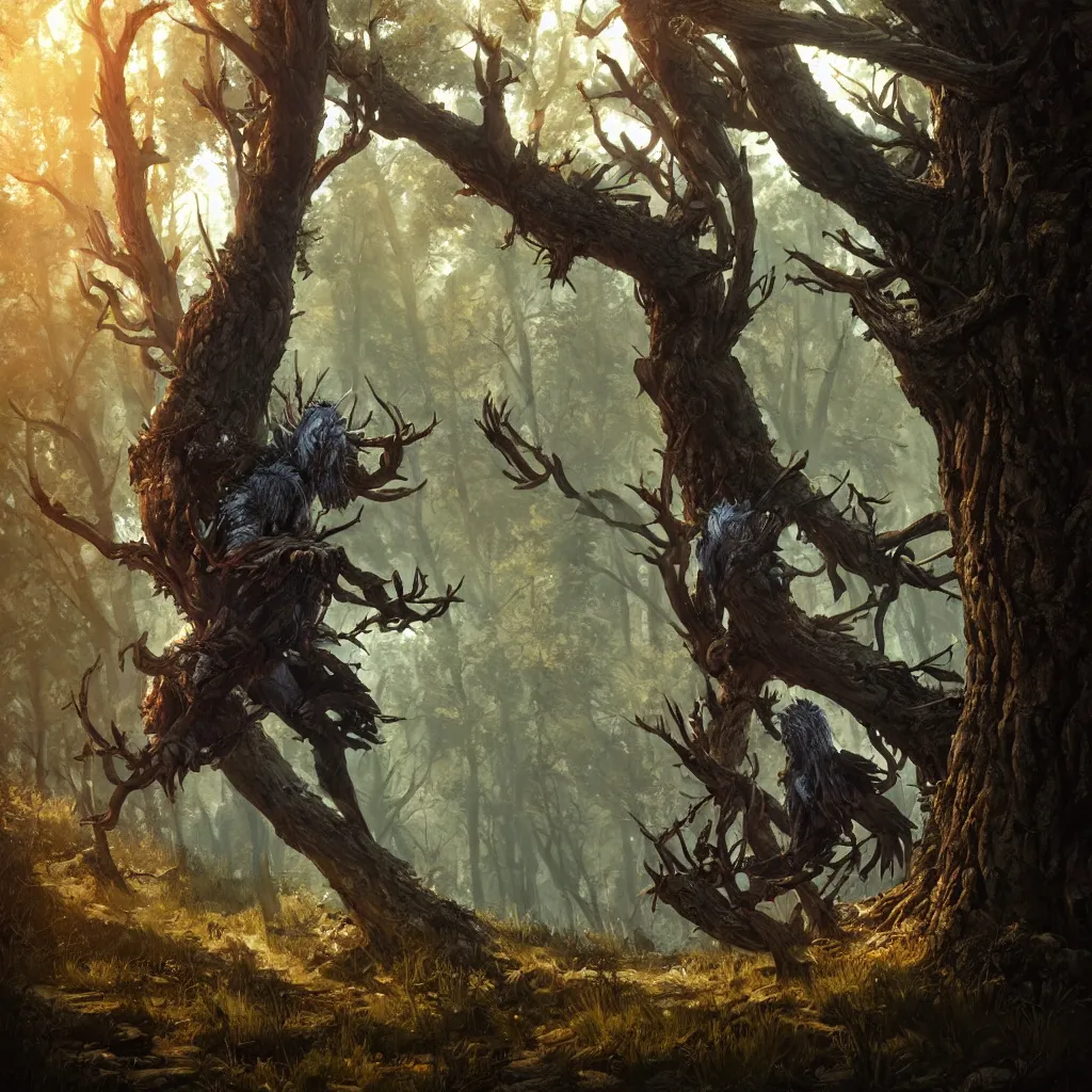 Image similar to witcher 3 leshen in woods, subsurface scattering, by jesper ejsing, justin gerard, tomasz alen kopera, cgsociety and fenghua zhong, highly detailed, rim light, cinematic lighting, illustration, art, octane render, very coherent, cinematic, hyper realism, high detail, octane render, 8 k