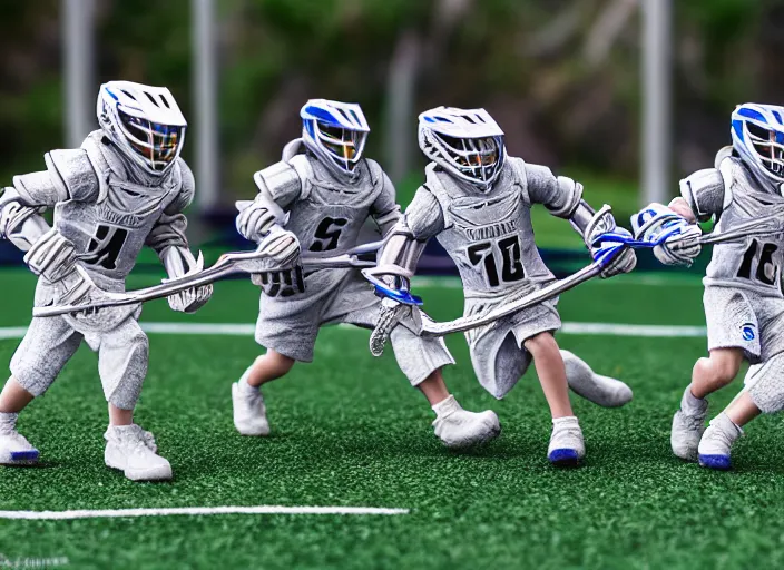 Image similar to lacrosse team, playing intergalactic championship, in space, versus chitauri, highly detailed, 8k, intricate, sony a7r iv 55mm, award winning.