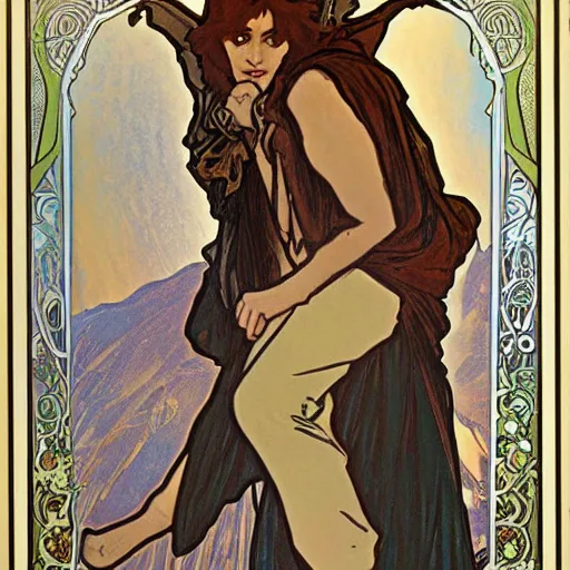 Image similar to Shaggy Rogers poster by Alphonse Mucha Art Nouveau-H 900