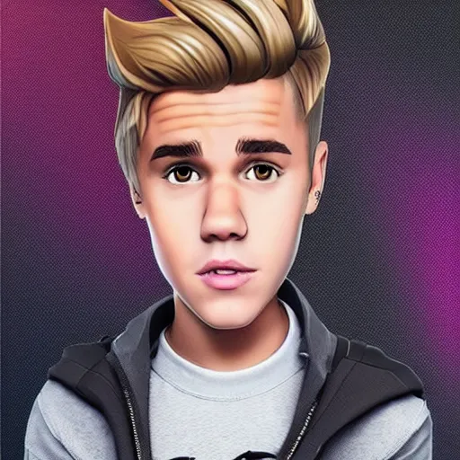 Prompt: a full body portrait of justin bieber as a fortnite character, detailed face