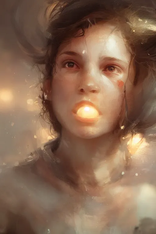 Image similar to Atlantis little girl, joyful, close-up portrait, intricate, elegant, volumetric lighting, scenery, digital painting, highly detailed, artstation, sharp focus, illustration, concept art, ruan jia, steve mccurry