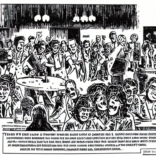 Image similar to robert crumb comic about pembroke pines flanagan high school students partying accurate eyes high detail