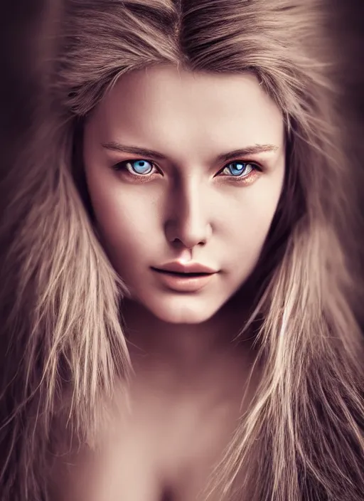Image similar to a gorgeous norwegian female photo, professionally retouched, soft lighting, realistic, smooth face, full body shot, torso, dress, perfect eyes, sharp focus on eyes, 8 k, high definition, insanely detailed, intricate, elegant, art by mark hall