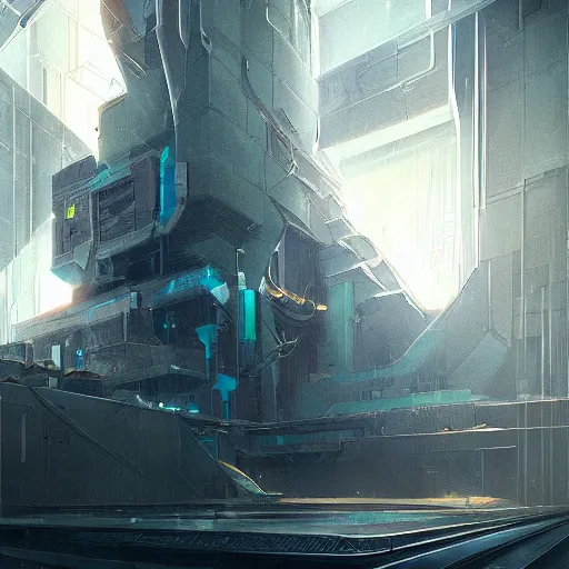 Prompt: a top secret vault, detailed digital illustration by greg rutkowski, cyberpunk, android netrunner