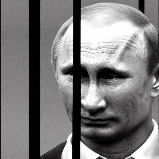 Image similar to Vladimir Putin crying behind bars, ugly, smooggy, dark, filthy, rat, garbage, worms,