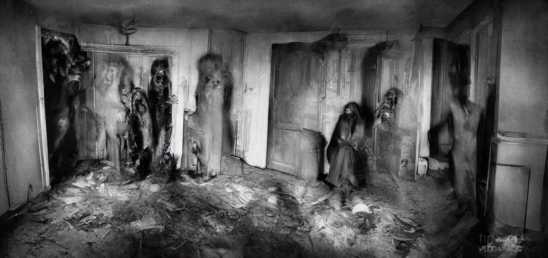 Prompt: demons photograph caught in a house