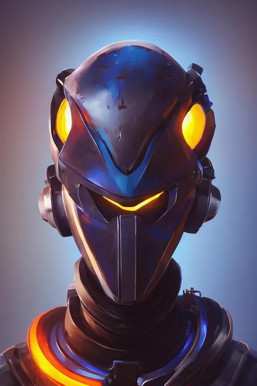 Image similar to epic mask helmet robot ninja portrait stylized as fornite style game design fanart by concept artist gervasio canda, behance hd by jesper ejsing, by rhads, makoto shinkai and lois van baarle, ilya kuvshinov, rossdraws global illumination radiating a glowing aura global illumination ray tracing hdr render in unreal engine 5