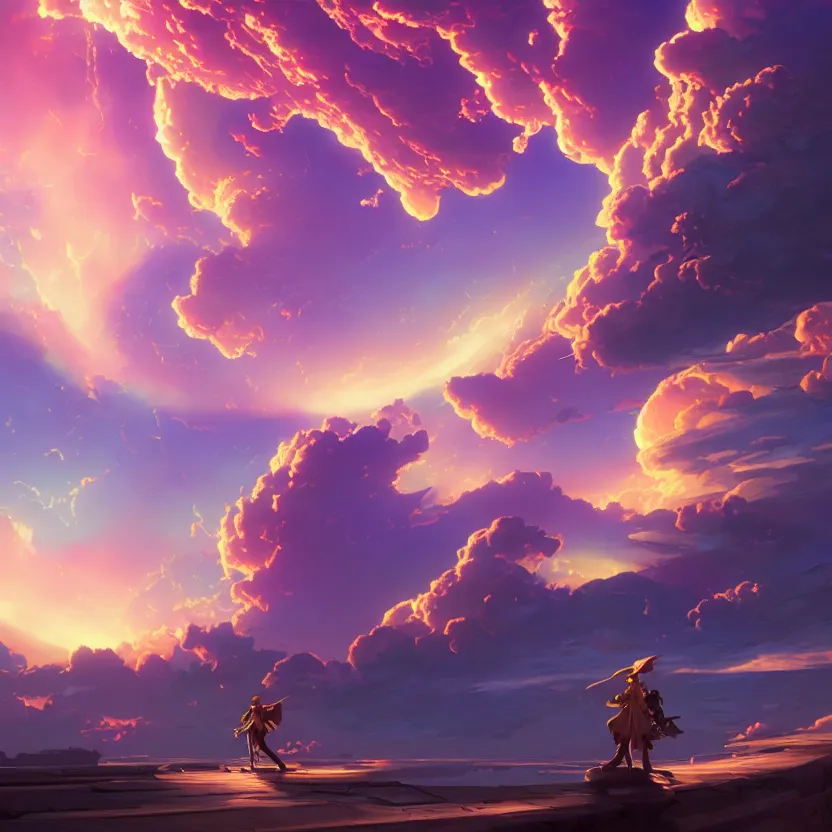 Image similar to treasure planet scene, clouds, beautiful lighting, vivid colors, intricate, elegant, smooth, sharp focus, highly detailed digital painting, concept art, cinematic, unreal engine, 4 k wallpaper, art by syd mead, terada katsuya, atey ghailan, svetlin velinov, tarmo juhola, cgsociety, artstation trending, deviantart featured