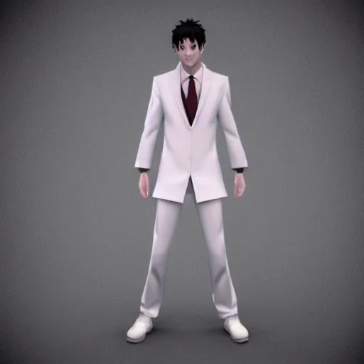 Image similar to okabe rintarou t pose, 3 d rendered