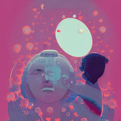 Image similar to unconditional love, by James Gilleard and Victo Ngai