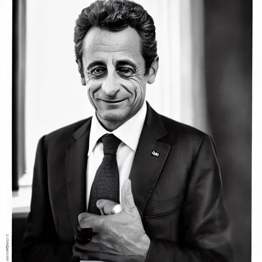 Image similar to very detailed and textured photo portrait of Nicolas Sarkozy, by Steve McCurry, 50mm 4k