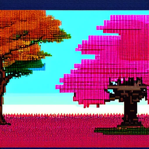 Prompt: sakura tree landscape, 8 bit style