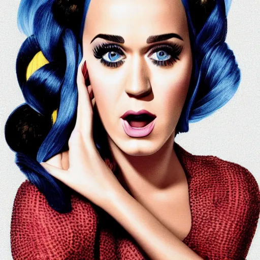 Prompt: katy perry, head and shoulders portrait, extremely detailed masterpiece, one single continues line.