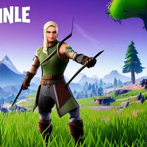 Image similar to legolas in fortnite, character render, full body shot, highly detailed, in game render