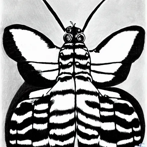 Image similar to Death's-head hawkmoth drawn by Dr. Seuss