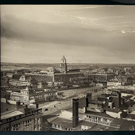 Image similar to balcony view of 1 9 2 5 boston with a broken sky