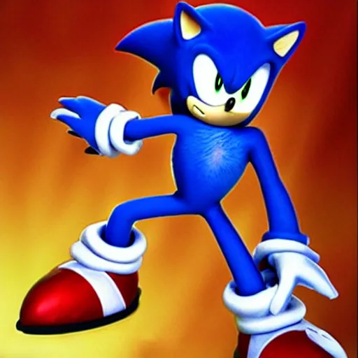 Prompt: sonic the hedgehog as a mortal kombat character