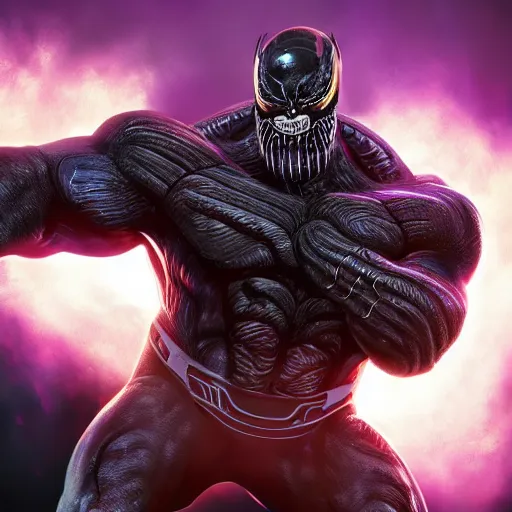 Prompt: Thanos as Venom, 4k, artstation, cgsociety, award-winning, masterpiece, stunning, beautiful