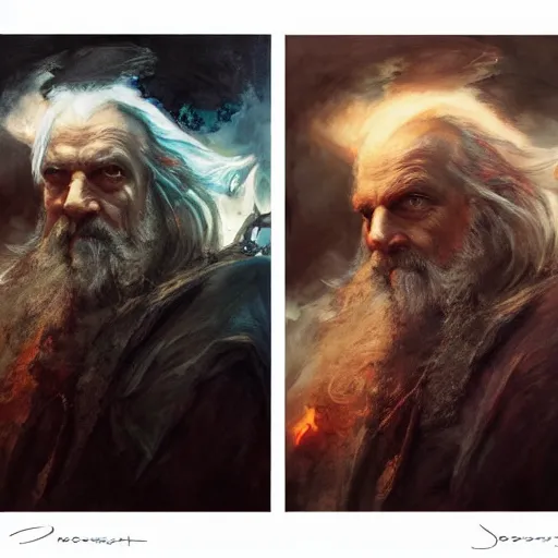 Image similar to Solomon Joseph Solomon and Richard Schmid and Jeremy Lipking victorian genre painting portrait painting of a old rugged dragon wizard huge dragon from the hobbit , red background