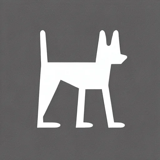 Image similar to minimal geometric dog symbol by karl gerstner, monochrome, symmetrical