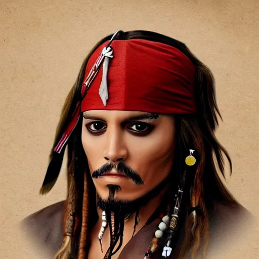 Prompt: Jack Sparrow awkward high school yearbook photo trending on artstation