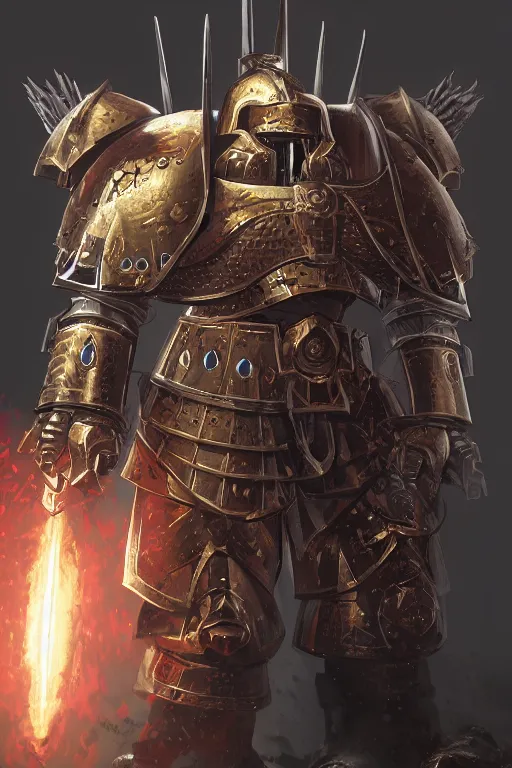 Image similar to armor portrait heros warhammer 4 0 k horus heresy fanart - the primarchs emperor by johannes helgeson animated with vfx concept artist & illustrator global illumination ray tracing hdr fanart arstation zbrush central hardmesh 8 k octane renderer comics stylized