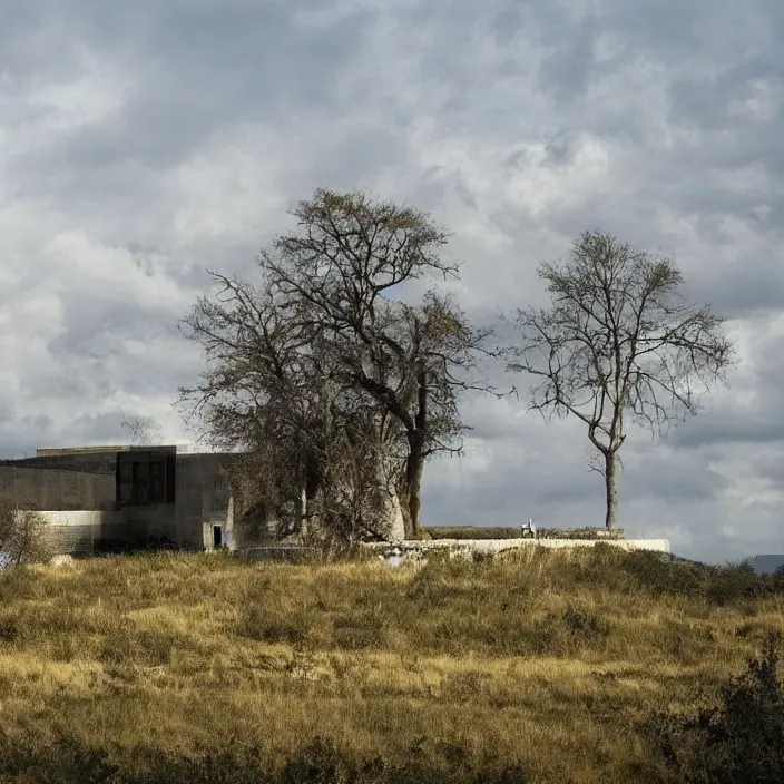 Prompt: a building in a landscape, trending on getty images