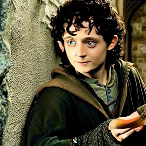 Image similar to frodo baggins in hogwarts