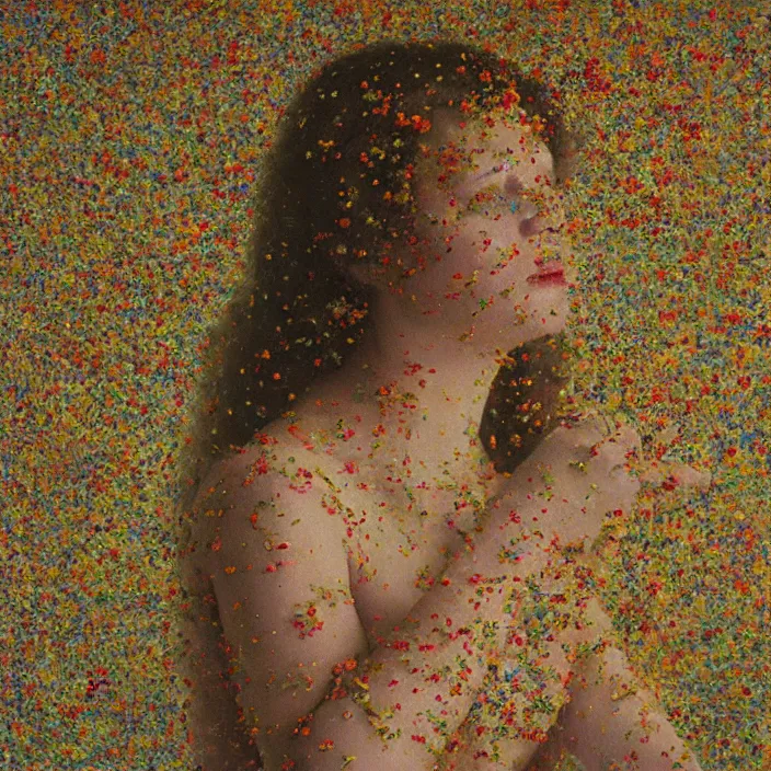 Prompt: a closeup portrait of a woman wearing a cloak, swimming in a pool of millions of butterflies, color photograph, by vincent desiderio, canon eos c 3 0 0, ƒ 1. 8, 3 5 mm, 8 k, medium - format print