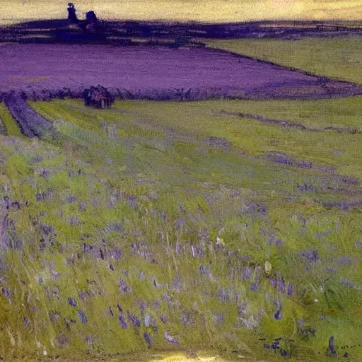 Image similar to painting of lavender field, highly detailed, beautiful lighting by james abbott mcneill whistler