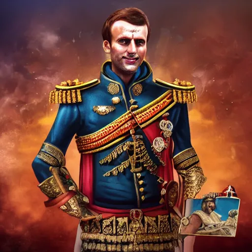 Prompt: Macron emperor of India , realistic, photo studio, HDR, 8k, trending on artstation