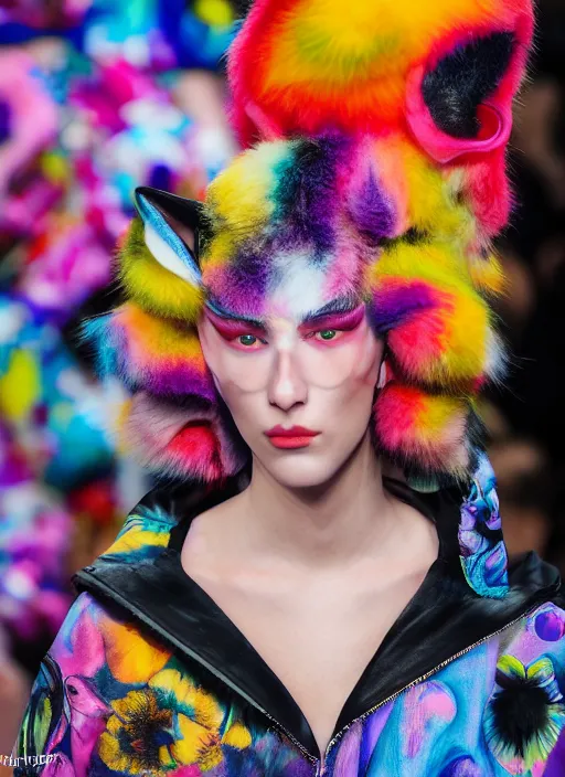 Image similar to hyperrealistic and heavy detailed balenciaga runway show of cats by lisa frank, leica sl 2 5 0 mm, vivid color, high quality, high textured, real life