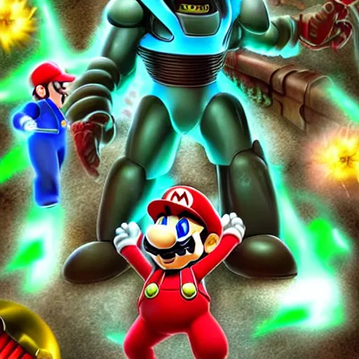 Image similar to Mario in Metroid Dread