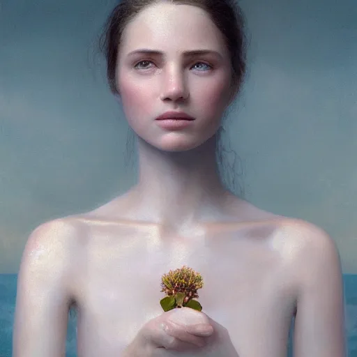 Image similar to photo portrait of a beautiful emotional female in soft light, symmetrical, centered, by edward robert hughes, annie leibovitz and steve mccurry, david lazar, jimmy nelsson, greg rutkowski, breathtaking, 8 k resolution, extremely detailed, beautiful, establishing shot, artistic, hyperrealistic, beautiful face, octane render