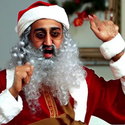 Image similar to Usama bin Laden as Santa Claus,