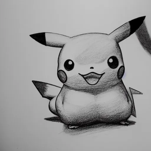 Prompt: pikachu drawing on paper, pencil drawing, global illumination, photorealistic