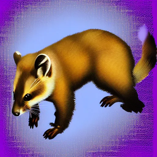 Prompt: pine marten glitch art, digital art, trending on artstation