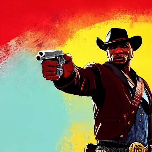 Image similar to Mike Tyson in red dead redemption 2 digital art 4K quality super realistic