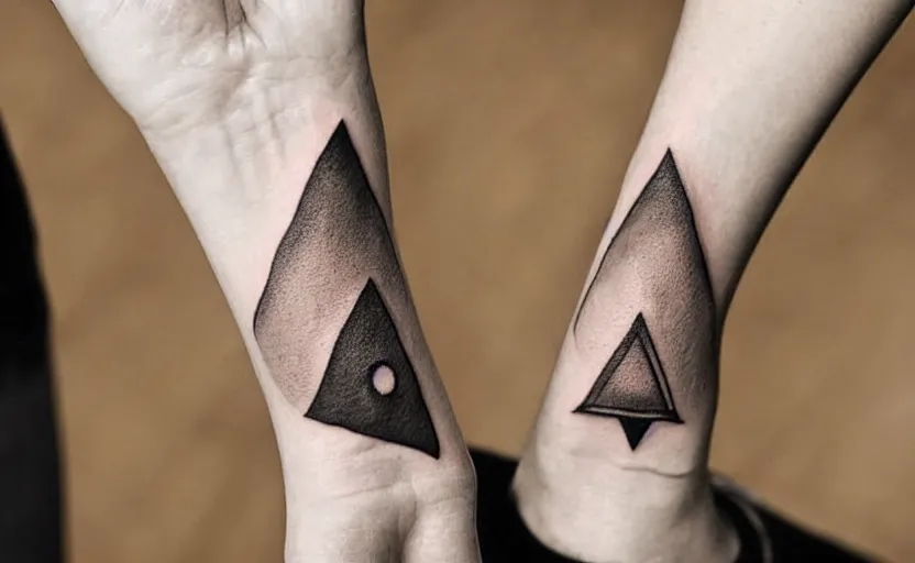 Image similar to handpoke tattoo of a triangle