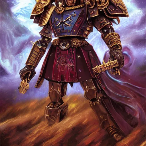 Image similar to the emperor of mankind from laura warhammer 4 0, 0 0 0, digital painting, super detail,