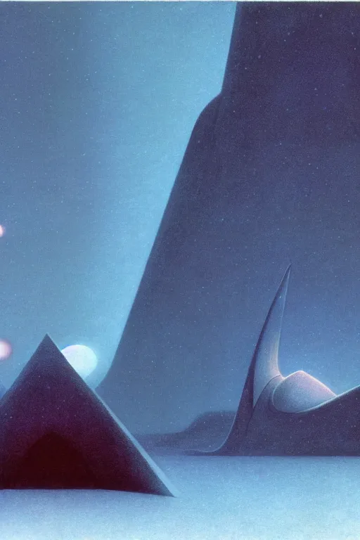 Image similar to otherworldly atmosphere of emissary space by arthur haas and bruce pennington and john schoenherr, cinematic matte painting buildings by zaha hadid and james turrell in the mountains with falling snow